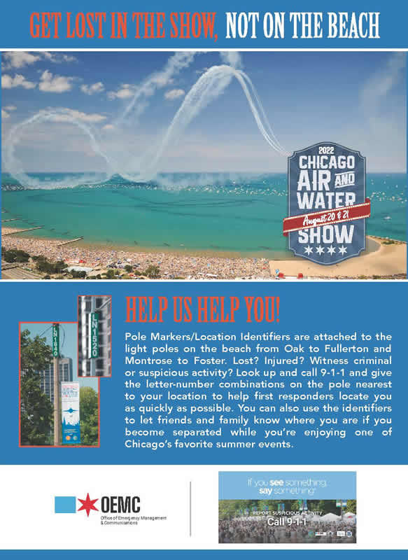 Chicago Air and Water Show Pole Markers 2022